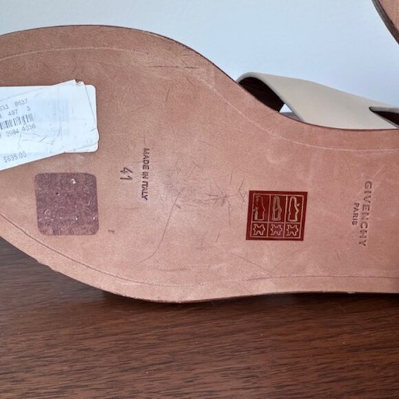 Givenchy Paris Beige Sandals with Chain Detail - Size 41/US 11 - Picture 8 of 9